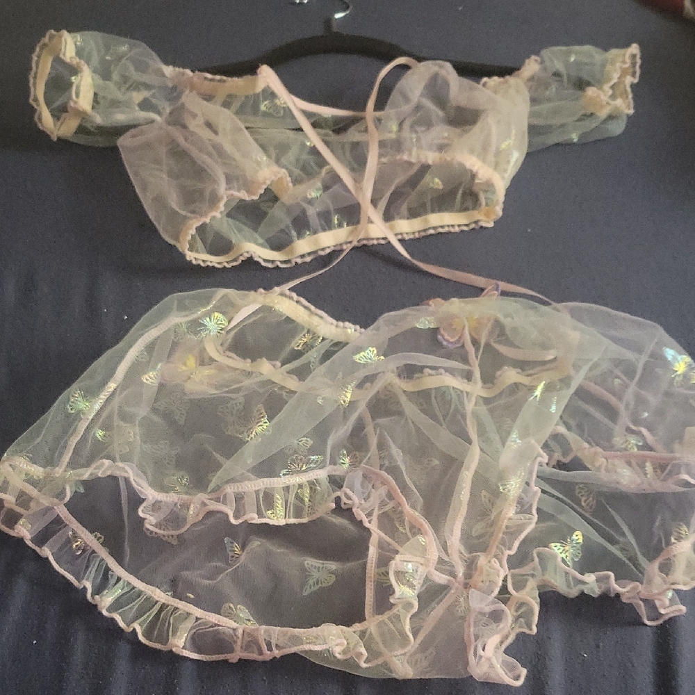 Sheer Butterfly Intimates Set